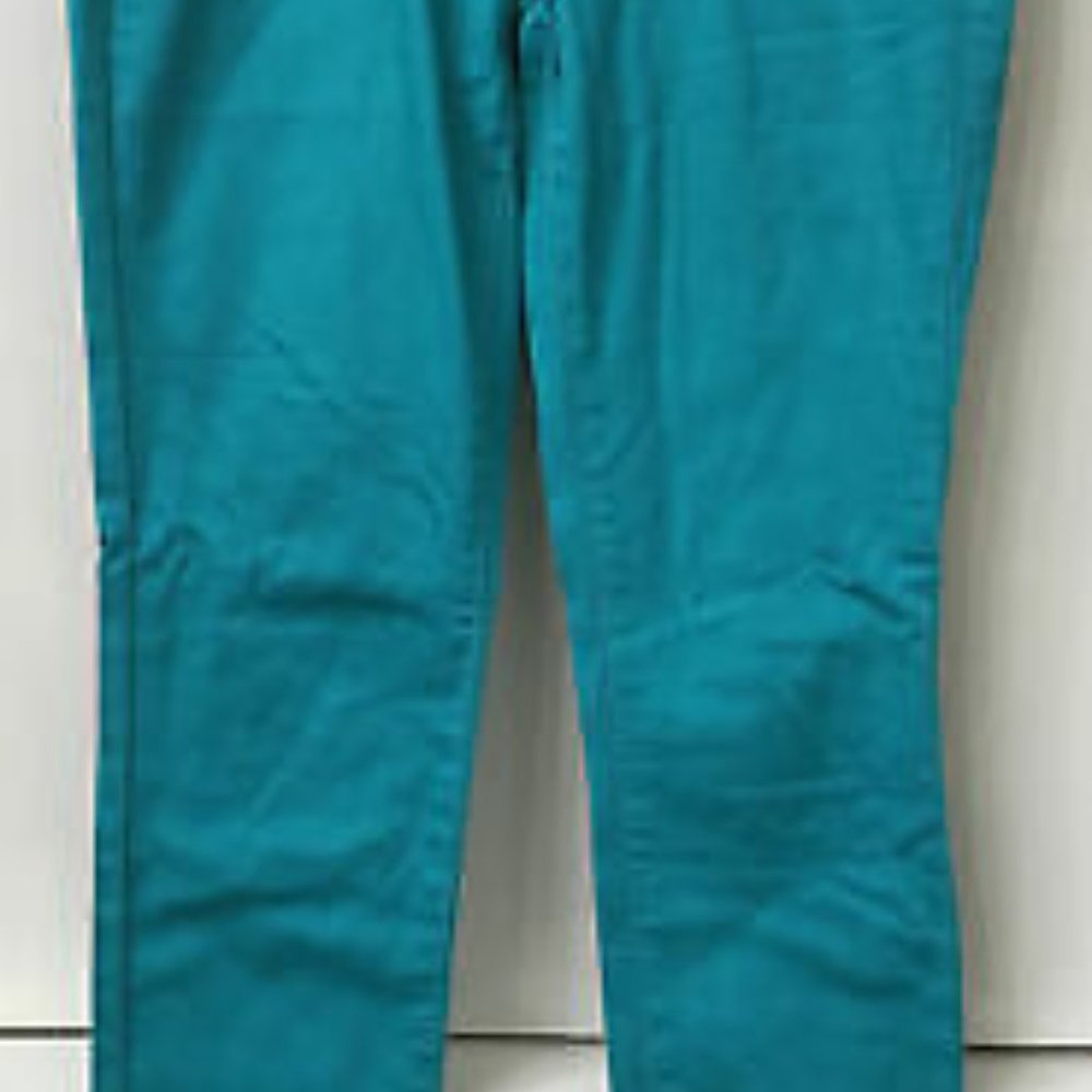 Teal green skinny jeans